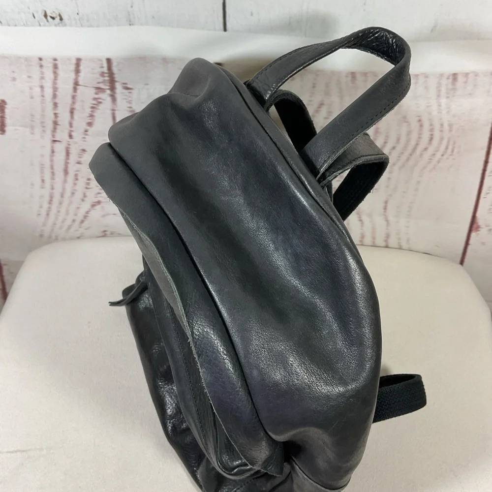Madewell The Lorimer Backpack Black Italian Leather Minimalist Academia Preppy‎